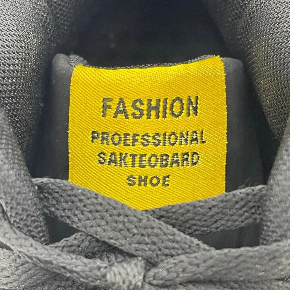 Fashion Lace up Sneakers Mens Size 42 Yellow/ Black Skateboard Shoes